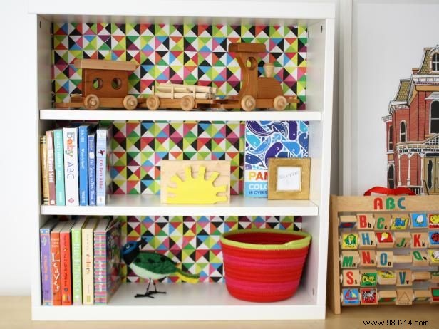 DIY Guide: Decoupage Tissue Paper on Your Bookshelf Back Panel