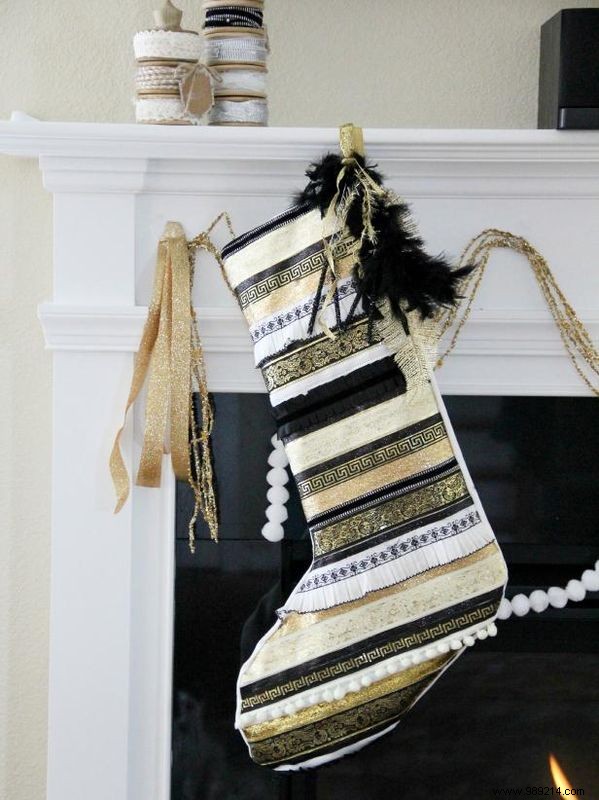 DIY Bohemian Ribbon Christmas Stocking: Step-by-Step Guide with Free Pattern