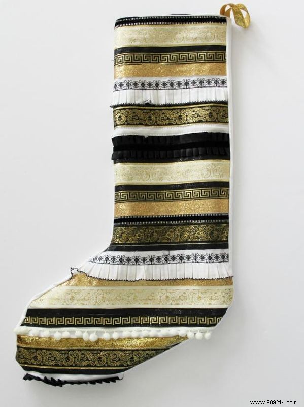 DIY Bohemian Ribbon Christmas Stocking: Step-by-Step Guide with Free Pattern