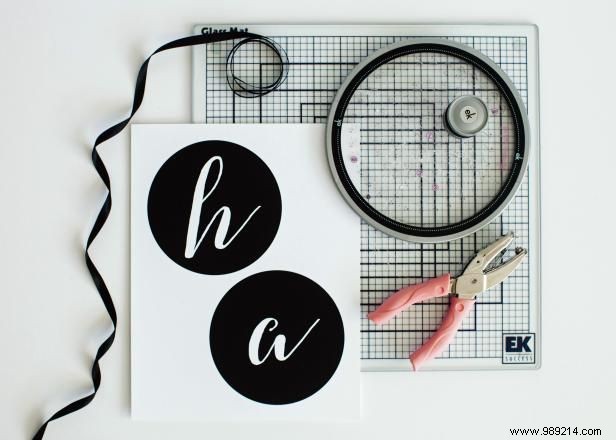 DIY Black and White  Happy Halloween  Banner: Simple Step-by-Step Guide
