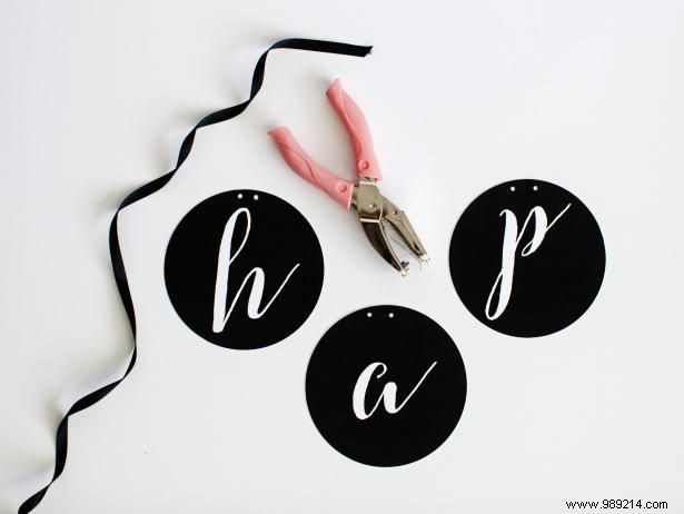 DIY Black and White  Happy Halloween  Banner: Simple Step-by-Step Guide