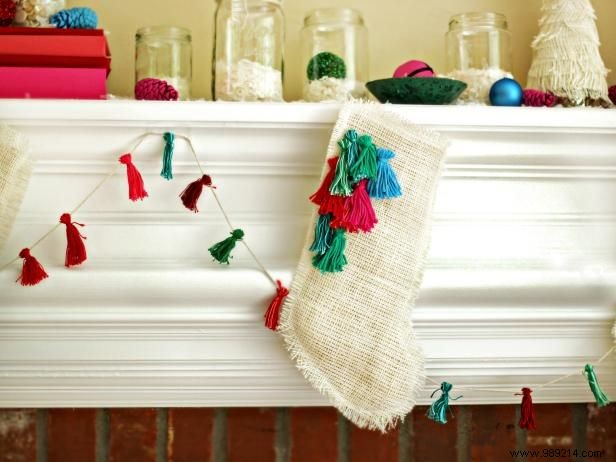 DIY Burlap Christmas Stocking: Rustic Tutorial with Tassels and Muslin Lining
