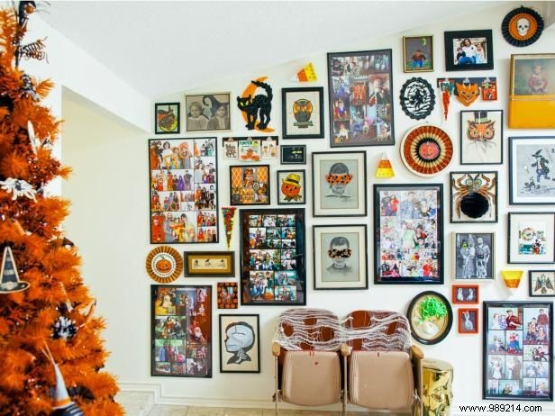 DIY Halloween Felt Masks: Transform Thrift Store Portraits into Spooky Gallery Wall Art