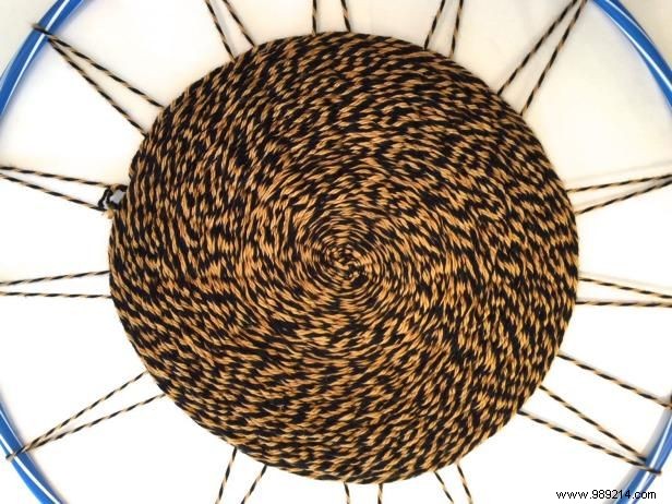 DIY Hula Hoop Floor Pouf Cover: Expert Weaving Tutorial by Jennifer Perkins