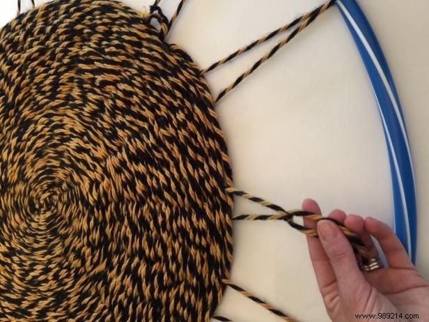 DIY Hula Hoop Floor Pouf Cover: Expert Weaving Tutorial by Jennifer Perkins