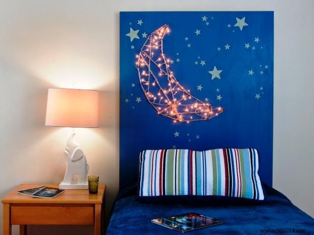 DIY Starry Night Headboard for Kids: Built-In Lights Crafted with Family Fun