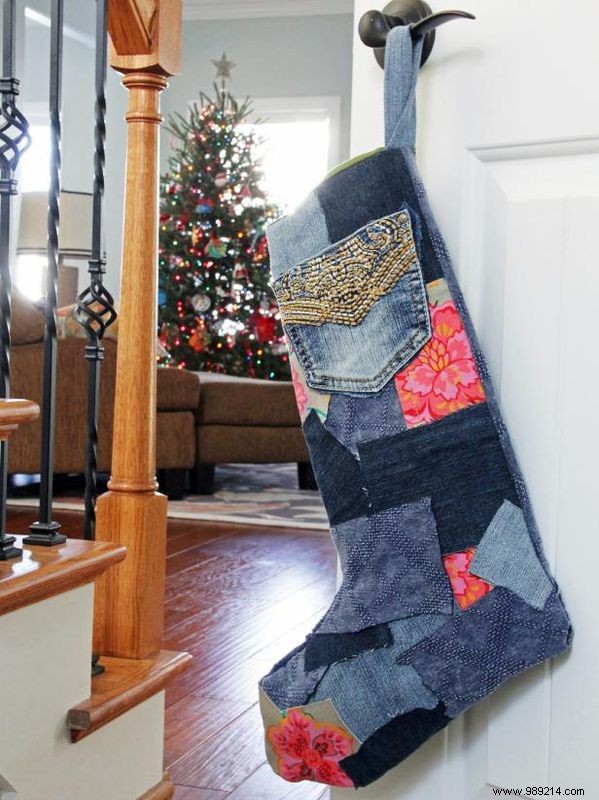 DIY Patchwork Denim Christmas Stocking: Easy Step-by-Step Tutorial
