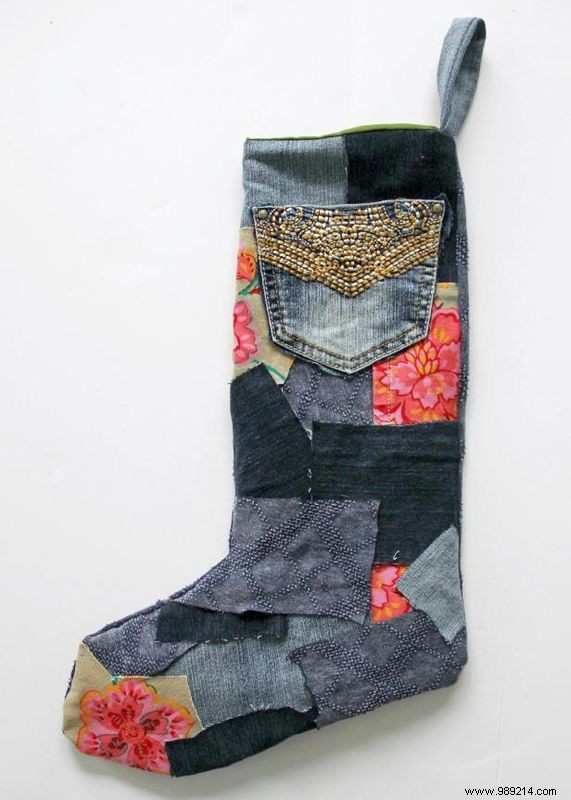 DIY Patchwork Denim Christmas Stocking: Easy Step-by-Step Tutorial