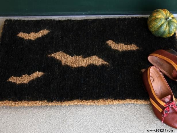 DIY Halloween Bat Stenciled Doormat: Easy Step-by-Step Guide by Brittni Mehlhoff