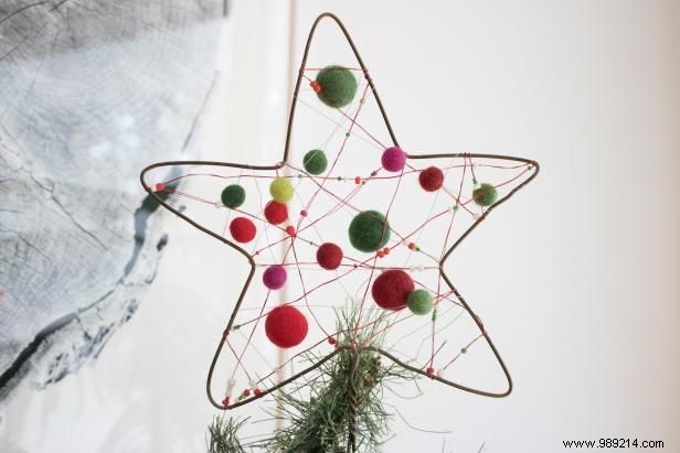 DIY Star Tree Topper: Transform a Recycled Wire Hanger into a Beaded Christmas Ornament