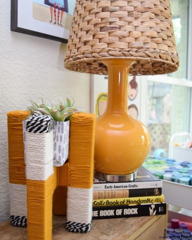 DIY H-Shaped Yarn-Wrapped Plant Stand: Clever Hack Using Affordable Craft Store Letters