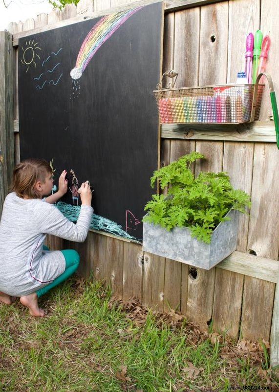 DIY Outdoor Chalkboard Wall: Easy Fence Project for Endless Kids  Creativity
