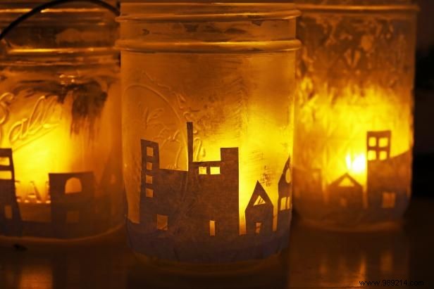 DIY Guide: Craft City Skyline Silhouette Mason Jar Candle Holders
