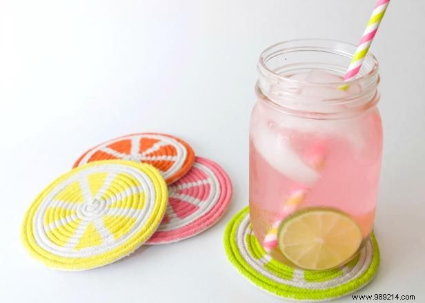 DIY Citrus Slice Coasters from Cotton Rope: Easy Tutorial by Jennifer Perkins