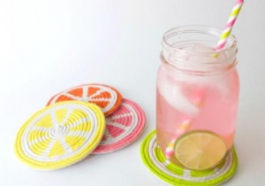 DIY Citrus Slice Coasters from Cotton Rope: Easy Tutorial by Jennifer Perkins