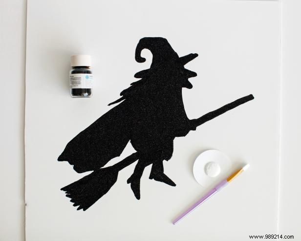 DIY Glittery Halloween Witch Art: Easy Step-by-Step Craft Tutorial