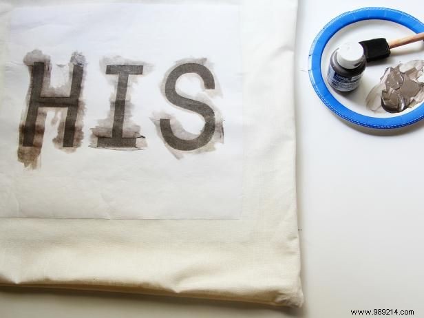 DIY His and Hers Throw Pillows: Easy No-Sew Stencil Tutorial