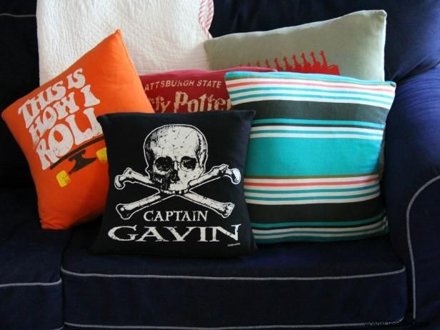 DIY Throw Pillows from Old T-Shirts: Easy Beginner Sewing Tutorial by Jess Abbott