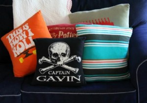 DIY Throw Pillows from Old T-Shirts: Easy Beginner Sewing Tutorial by Jess Abbott
