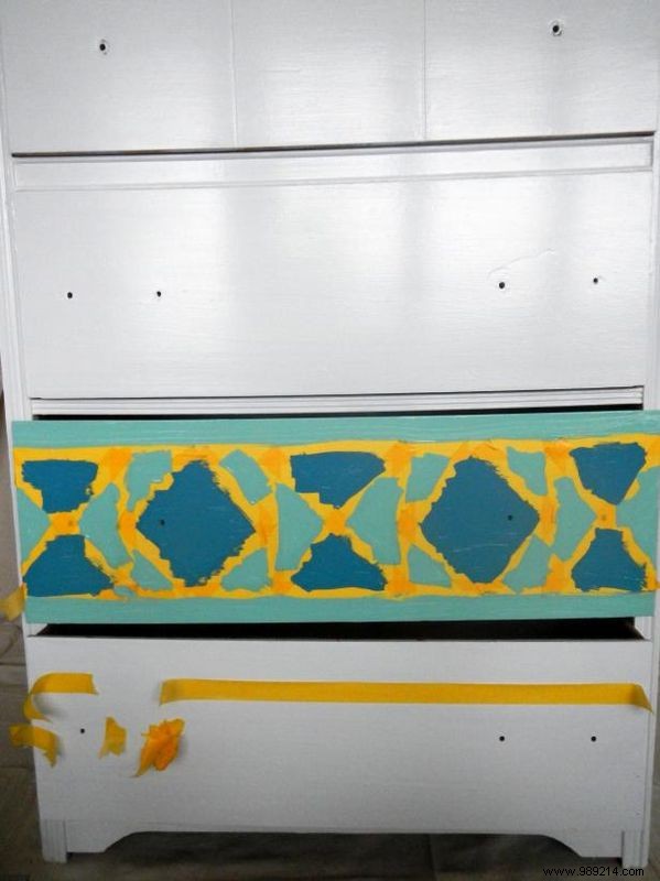 DIY Guide: Transform a Thrift Store Dresser with a Moroccan Geometric Pattern