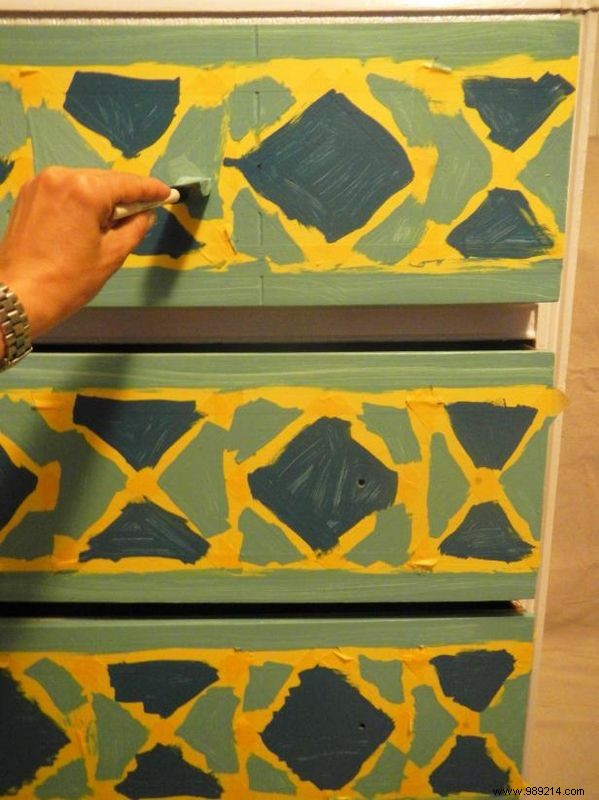 DIY Guide: Transform a Thrift Store Dresser with a Moroccan Geometric Pattern