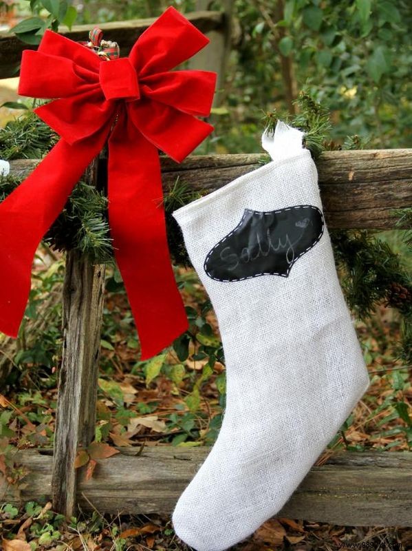 DIY Guide: Craft a Rustic Burlap Chalkboard Christmas Stocking