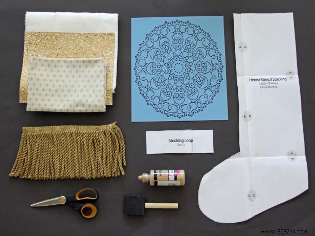 DIY Henna-Inspired Christmas Stocking: Sew and Stamp a Boho Holiday Masterpiece