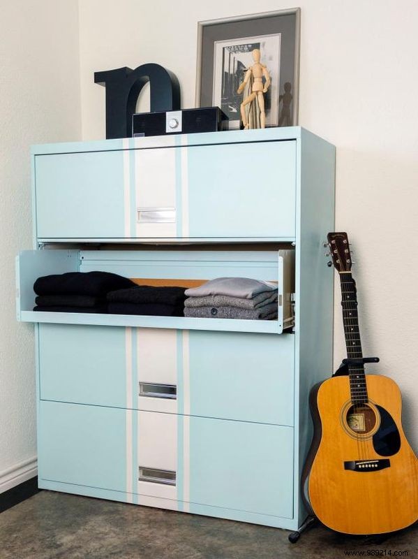 Transform a Flip-Top File Cabinet into a Stylish Racing Stripe Dresser: Expert DIY Guide