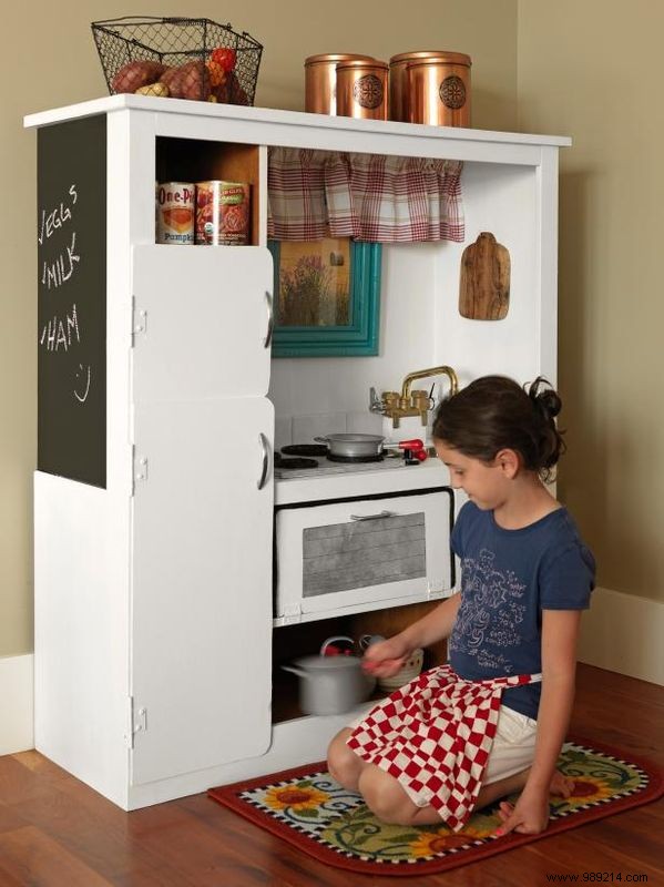 Transform an Old Entertainment Center into a Charming Kids  Play Kitchen: DIY Guide