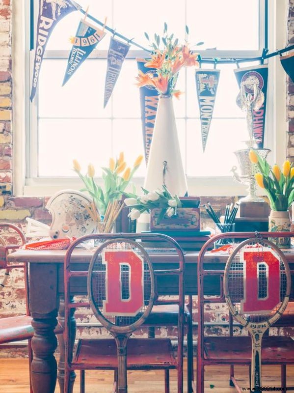 DIY: Craft Varsity-Themed Chair Swags with Vintage Tennis Rackets – Expert Guide by Brian Patrick Flynn