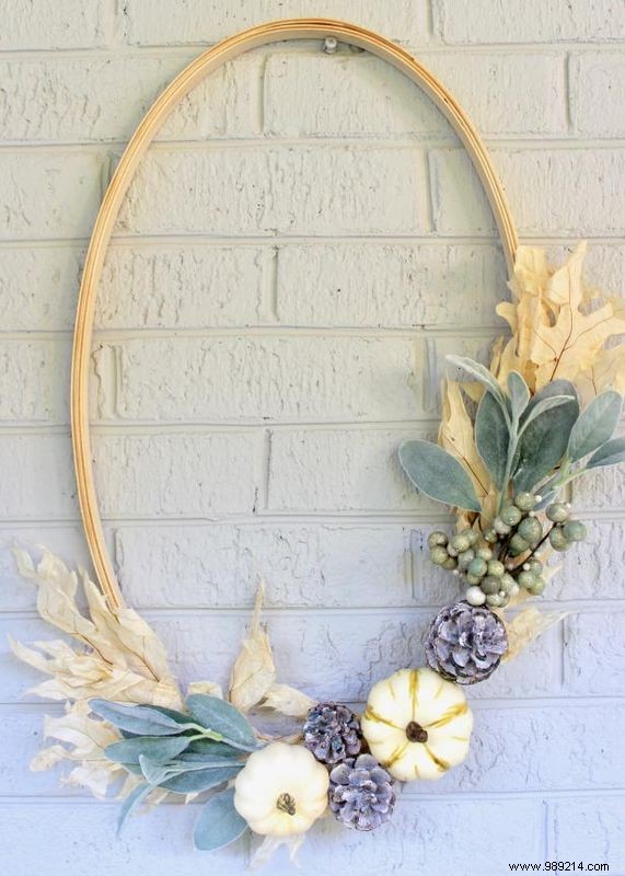 Elegant Fall Wreath DIY: Stunning Wooden Hoop Design by Allie Holcomb King