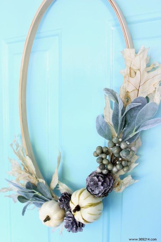 Elegant Fall Wreath DIY: Stunning Wooden Hoop Design by Allie Holcomb King