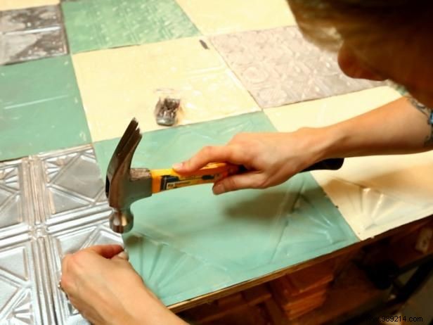 DIY Quilted Tin Tile Headboard: Upcycling Vintage Architectural Salvage
