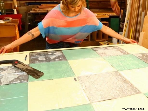 DIY Quilted Tin Tile Headboard: Upcycling Vintage Architectural Salvage