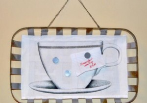 DIY Magnetic Message Board: Transform Fabric Prints and a Metal Basket into Functional Art