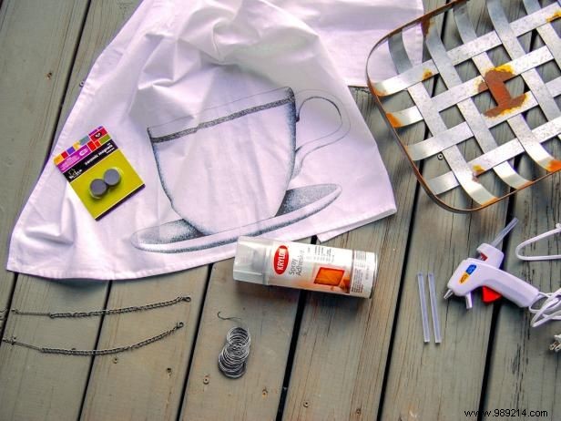 DIY Magnetic Message Board: Transform Fabric Prints and a Metal Basket into Functional Art