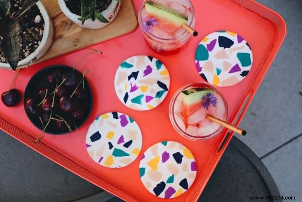 DIY Terrazzo-Inspired Coasters: Affordable Entertaining Essential by Designer Kristin Guy
