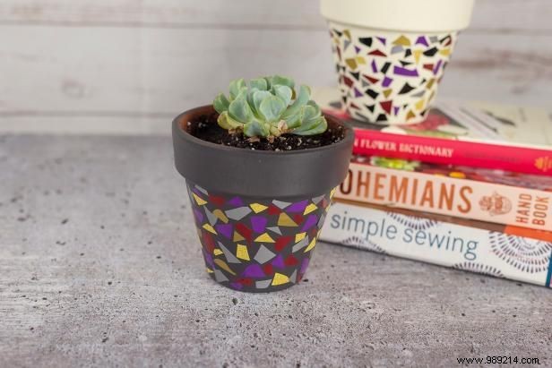 DIY Faux Terrazzo Planters: Quick Trendy Tutorial by Expert Crafter Debbie Wolfe