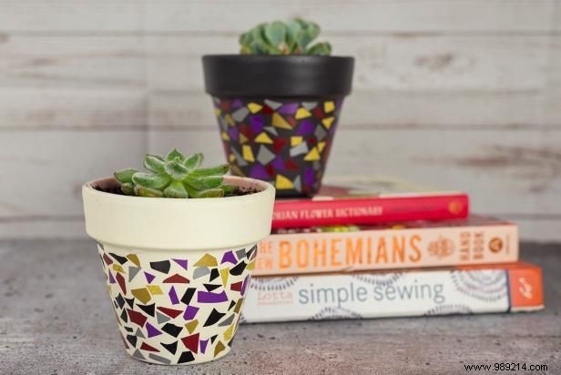 DIY Faux Terrazzo Planters: Quick Trendy Tutorial by Expert Crafter Debbie Wolfe
