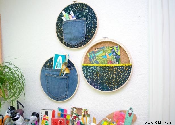 Elegant DIY Embroidery Hoop Wall Pockets: Stylish Storage by Jennifer Perkins